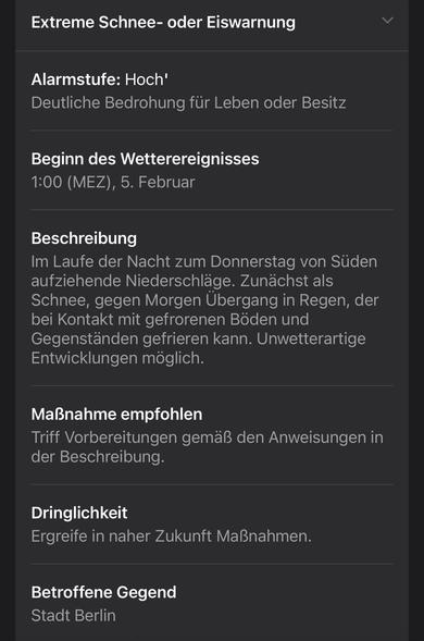 Wetterwarnung vor extremer Eisglätte in Berlin. Was mehr Eis auf das vorhandene Eis legt. 