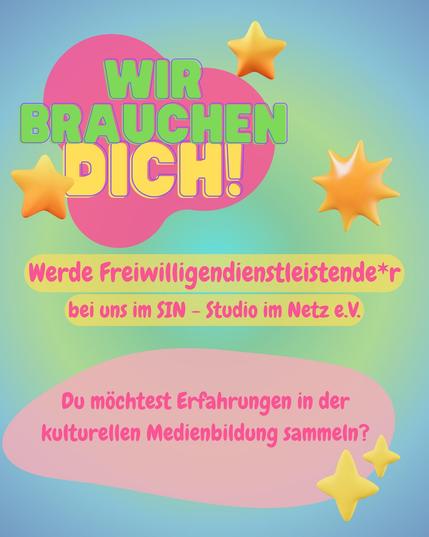 Grafik mit Text: "Wir brauchen dich"