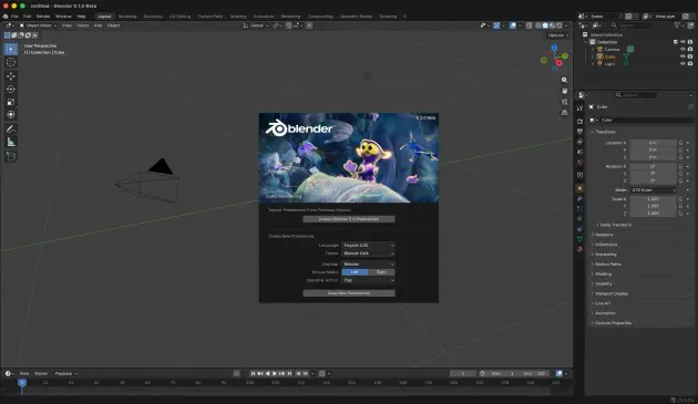 Blender 5.1 Beta screenshot