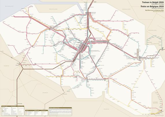 Saturday-and-Sunday diagram, based on a 30° structure, lines coloured in burgundy, blue-green and yellow