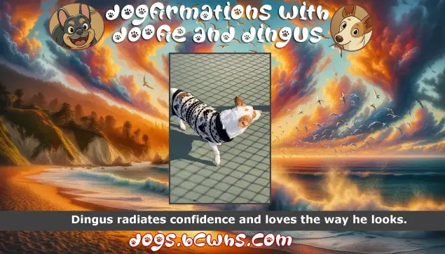 Dogfirmations with Doofie and Dingus: Dapper
 
Dingus radiates confidence and loves the way he looks.