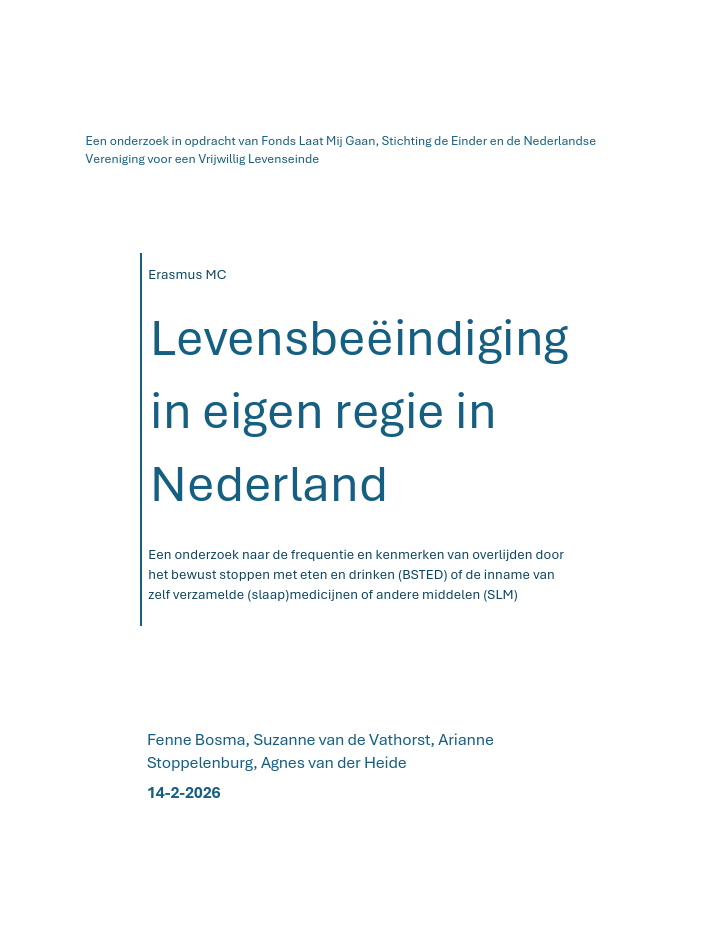Levensbeëindiging in eigen regie in Nederland