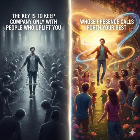 The key is to keep company only with people who uplift you, whose presence calls forth your best.