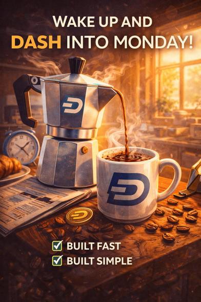 Il lunedì non chiede entusiasmo.
Chiede chiarezza.
Un buon caffè.
Un inizio semplice.
Qualcosa che funziona senza complicazioni.
Dash è così:
non promette miracoli,
non vive di hype,
non ha bisogno di intermediari svegli prima di te.
⚡️ Veloce
🔒 Sicuro
🧠 Razionale
🔢 Matematico
Mentre il rumore si riprende dal weekend,
il valore è sempre operativo.
Buongiorno.
E buon inizio settimana con Dash ☕️
#CFV -> #DashTo5000
#Dash #BuiltToLast #Crypto #DAO #Privacy #Freedom #Trustless #Sovereignty #Web3 #Fundamentals
https://x.com/ItaliaDash/status/2023287949232607577?s=20
