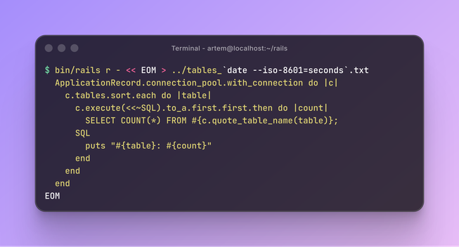 rails runner with multiline code