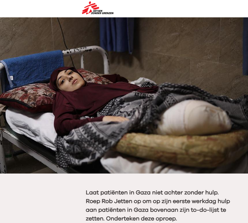 Laat patiënten in Gaza niet achter zonder hulp