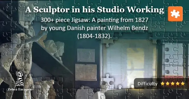 A Sculptor in his Studio Working
