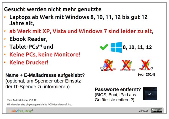 Mindestanforderungen, für Details dem Link im Text folgen