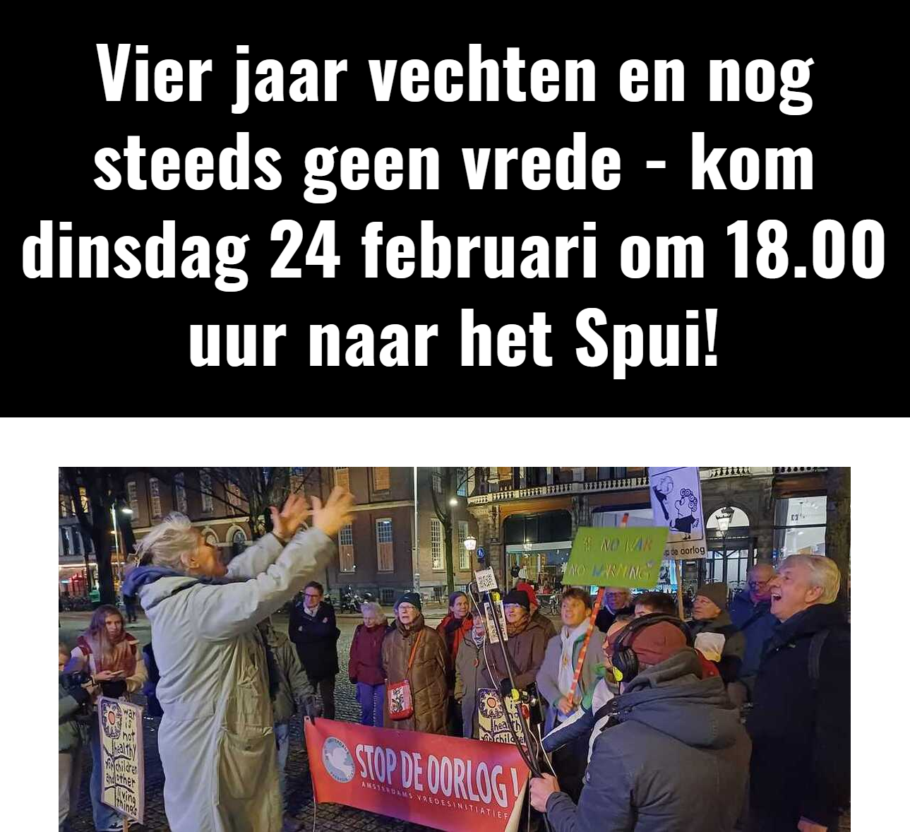 87e vredesprotest – Stop de Oorlog in Oekraine en Gaza (Radio Patapoe) : Vier jaar vechten en nog steeds geen vrede