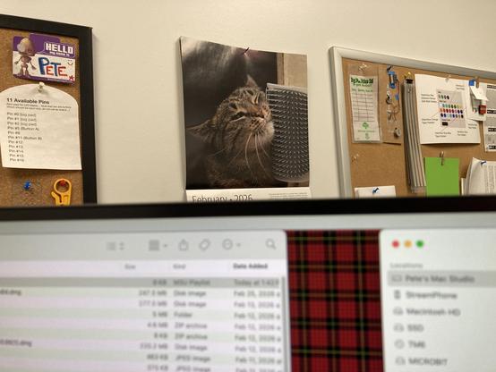 Monitor of the standing desk blocking calendar