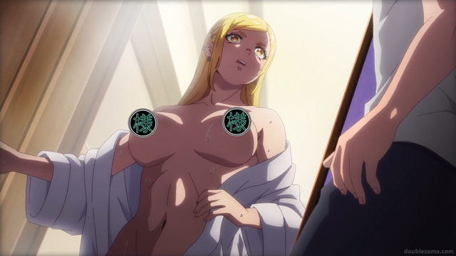 Mira Kamiunten opening the door for Yuuki from the anime series Chained Soldier Season 2 Episode 8.