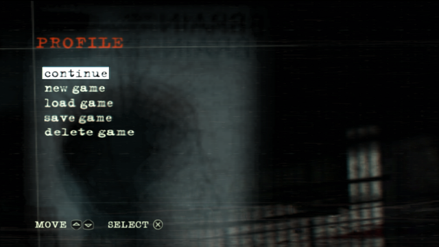 Manhunt 2 main menu on PSP.