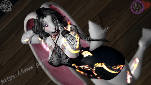 Picture of my fire bunny avatar in a dress ♥