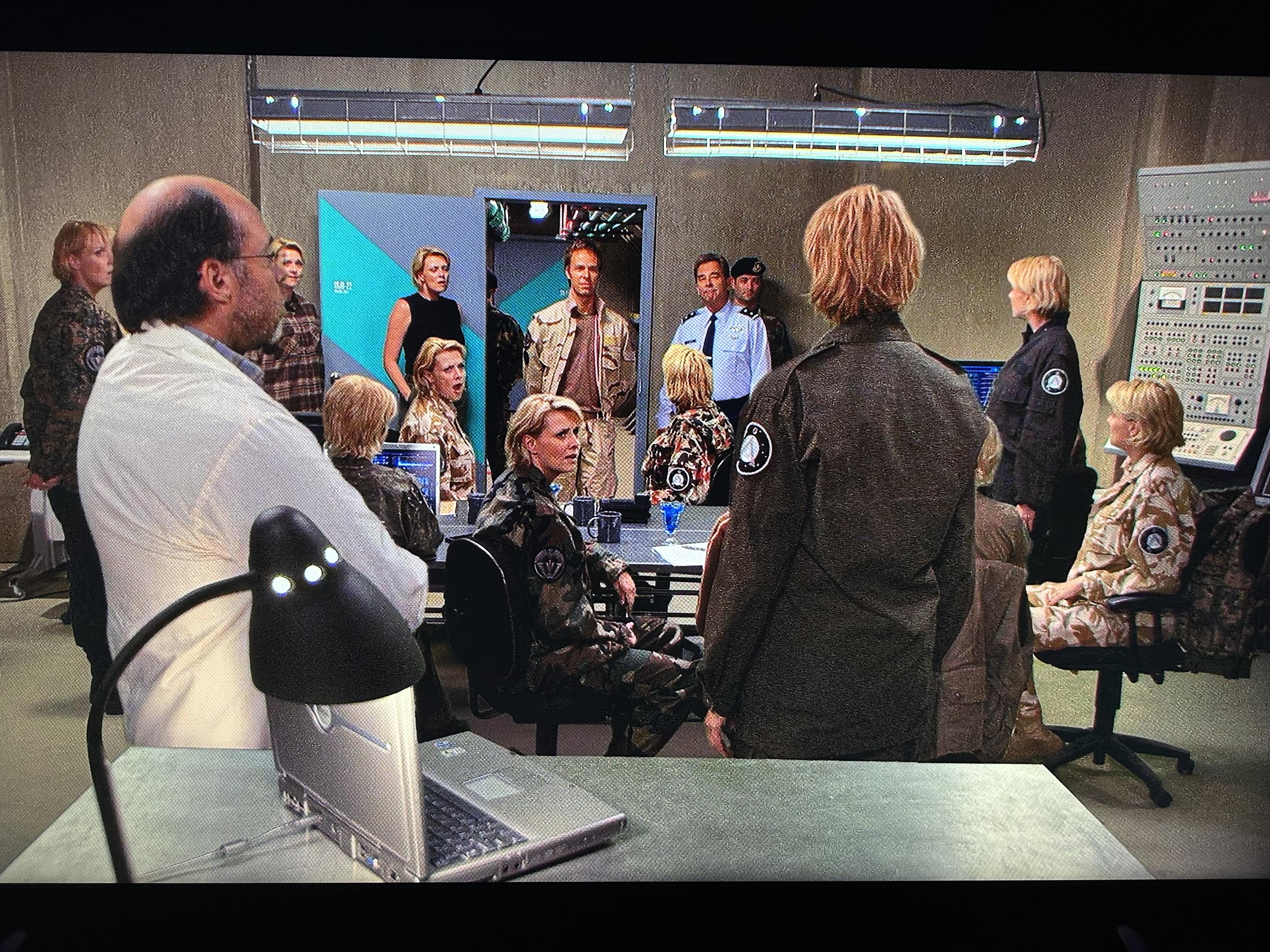 A briefing room full of Colonel Samantha Carters from different Multiverses.