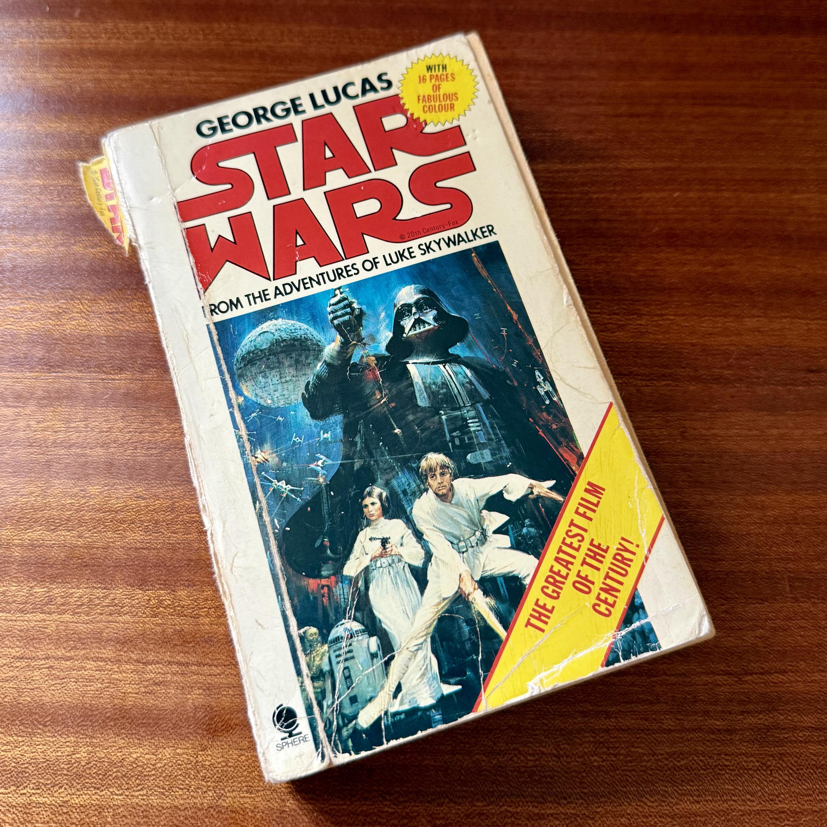 The original novelisation of Star Wars featuring Luke Skywalker, Princess Leia and Darth Vader on the cover!