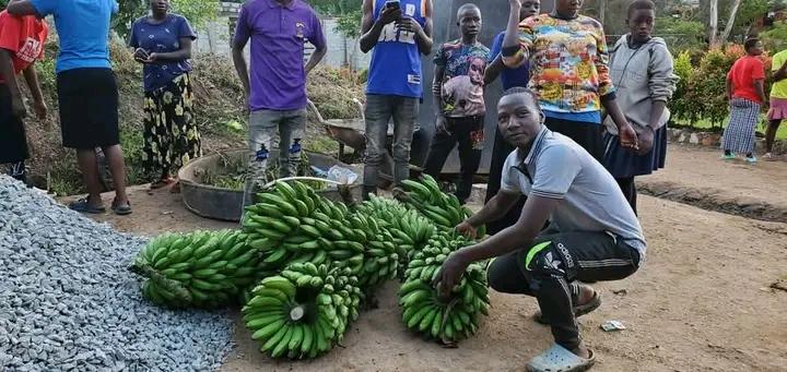 Vulnerable people in our community sharing bananas as their meals