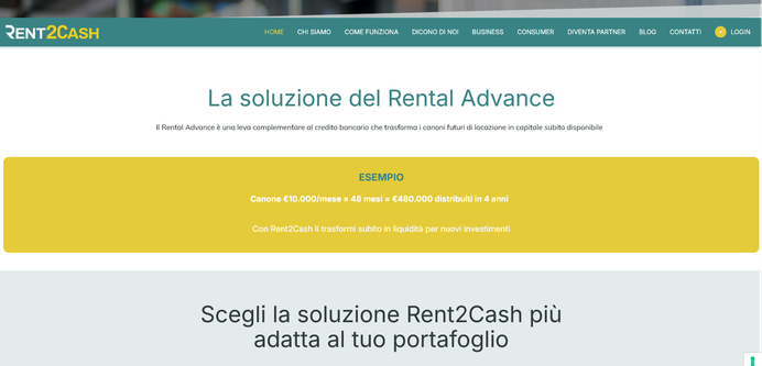 Screenshot from Rent2Cash
