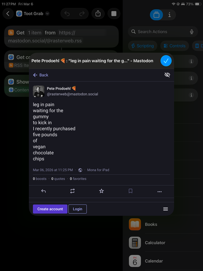 Screenshot of an Apple Shortcut