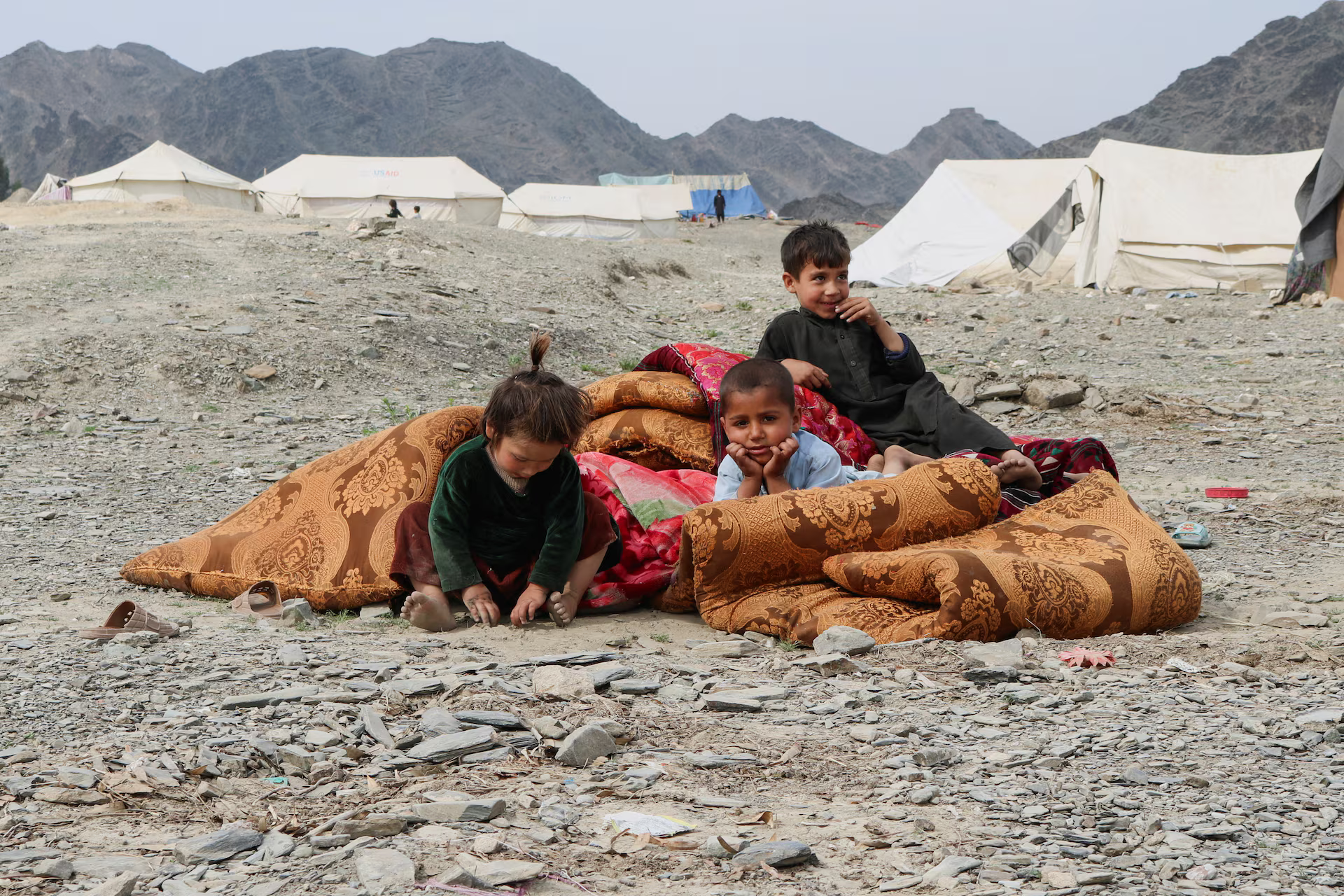 Displaced Afghan children.