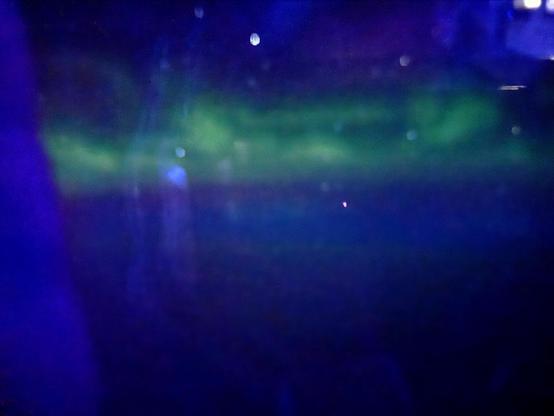 Aurora with awful reflections on the window