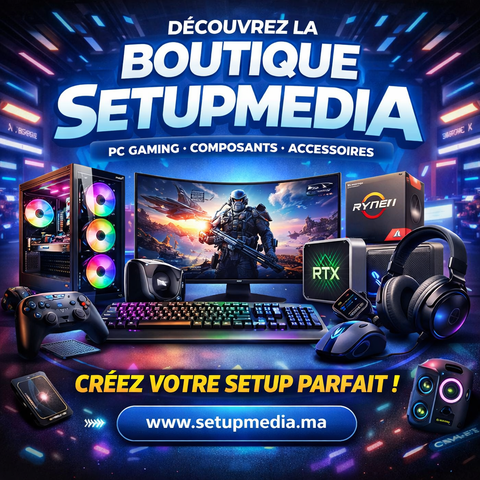 Boutique SetupMedia PC gaming composants et accessoires pour créer un setup gamer complet