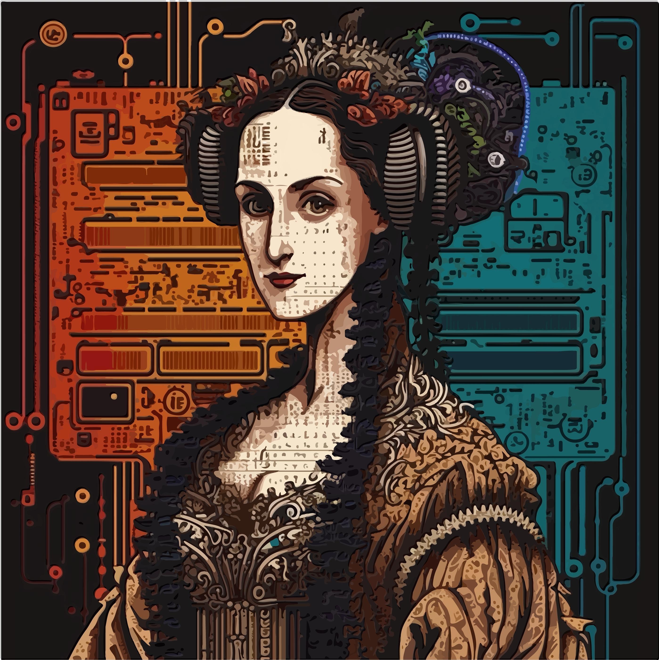 stylized profile of ada lovelace