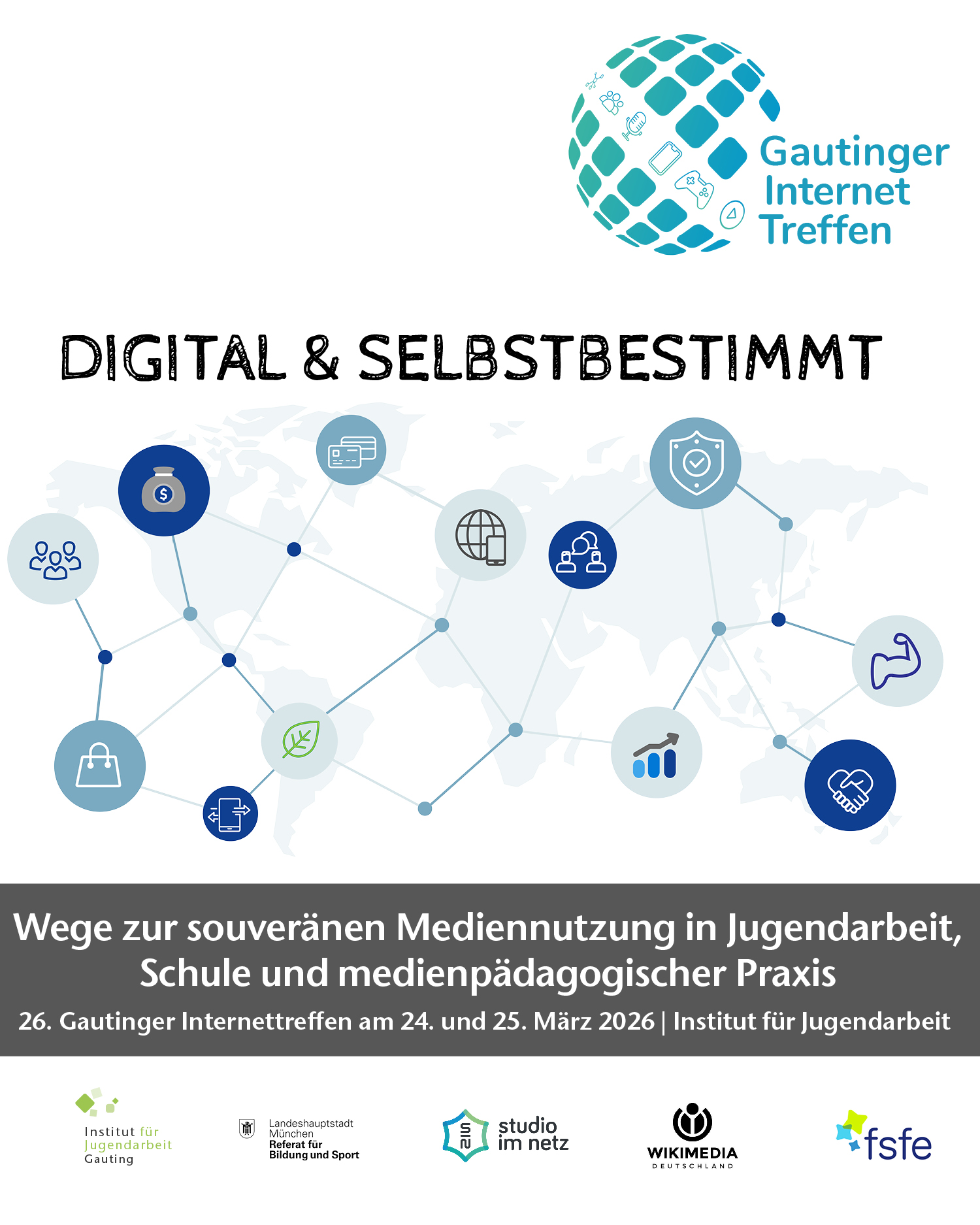 Flyer mit Text und Logos