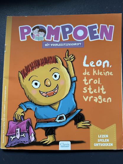 Pompoen het voorleestijdschrift. Leon, de kleine trol stelt vragen