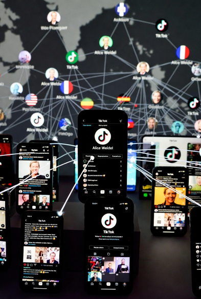 Symbolbild Netzwerk Wie ausländische Accounts TikTok mit Alice-Weidel-Beiträgen überschwemmen (Quelle: Grok)