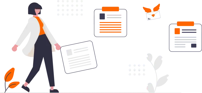 A marketer creating content for different emails in the context of the Diátaxis framework