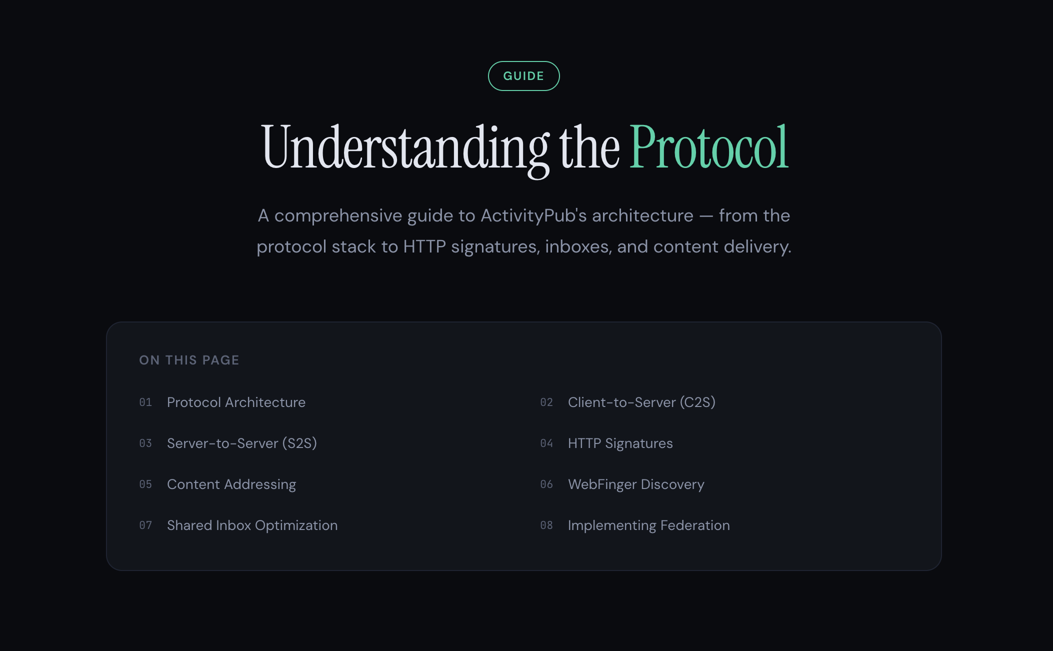 ActivityPub.social preview, Understanding the Protocol guide