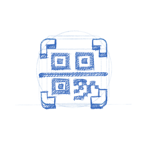 CoBang app icon sketch. A Qr scanner.