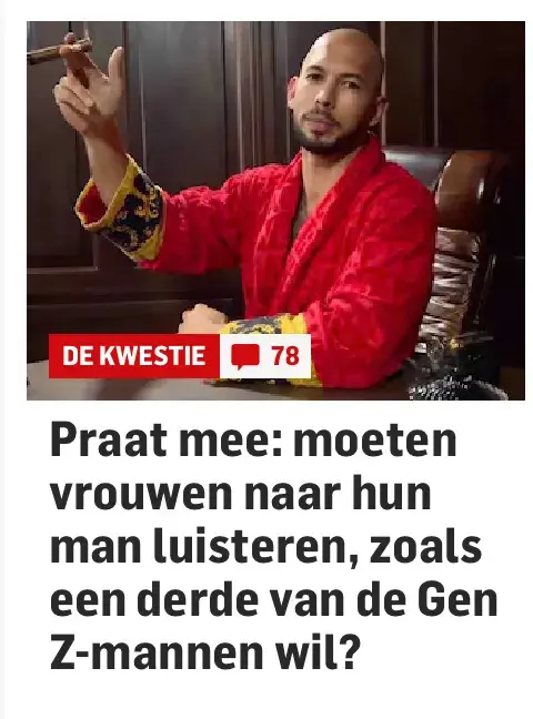 Alsof de gelijkwaardigheid van mannen en vrouwen een kwestie is waarover nog eens stevig gediscussieerd moet worden!
Blog over een item op AD gisteren waarin de vraag wordt gesteld of vrouwen naar hun man moeten luisteren