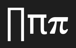 Three glyphs of Pi, uppercase greek pi, lowercase and the math pi symbol.