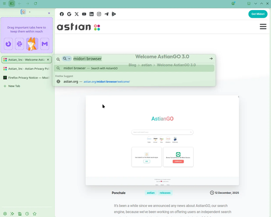 Midori 11.6.2 Vertical Tabs