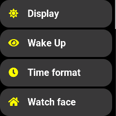 Settings menu after my changes.