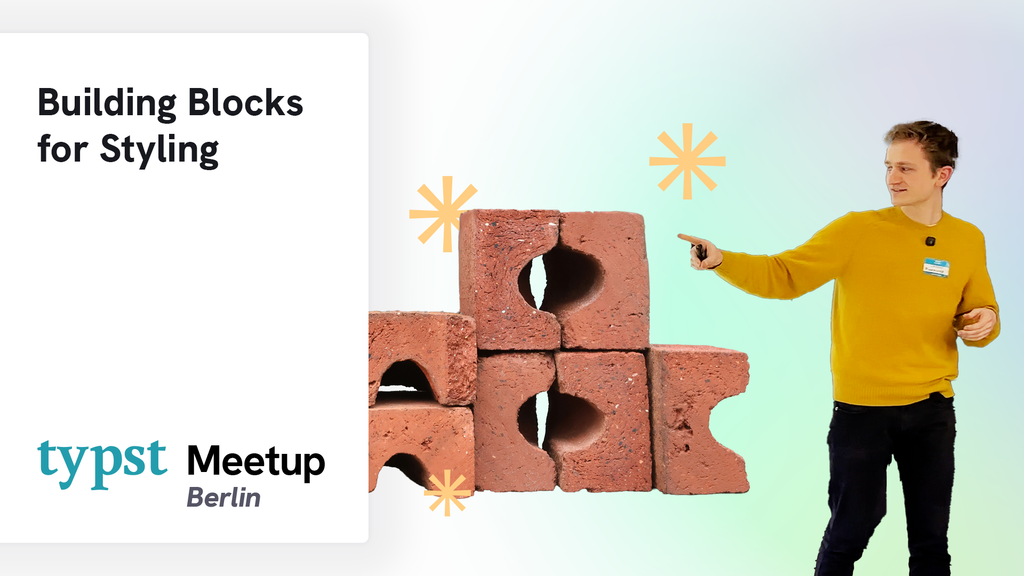 Video thumbnail: Laurenz pointing to a pile of construction bricks. Caption says "Building Blocks for Styling"