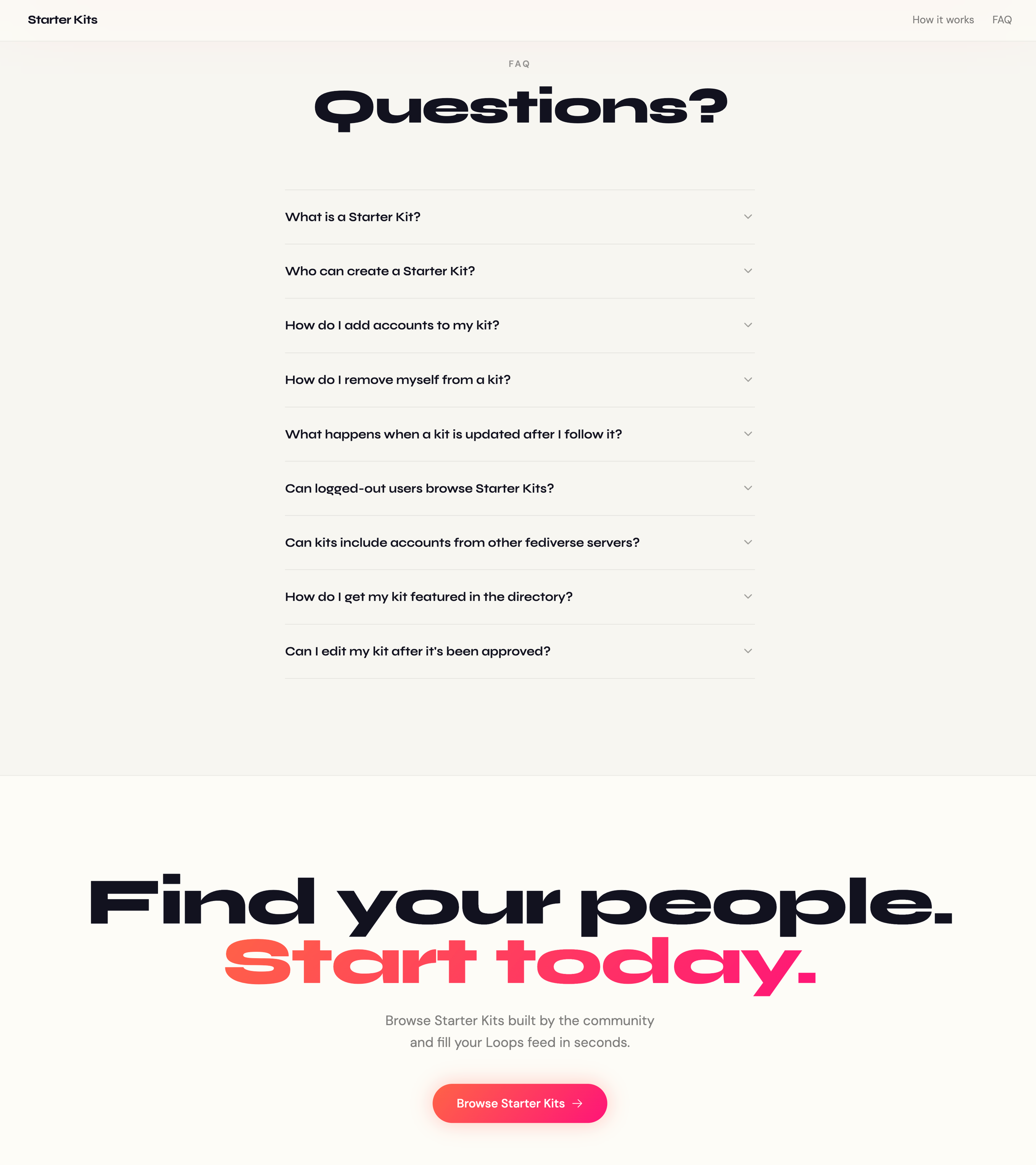 Loops Starter Kits FAQs