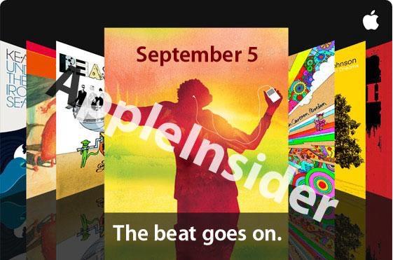 Event Graphic shows the album swipped from the iPhone. The center cover is a silhouette dancing with "September 5" "The beat goes on"