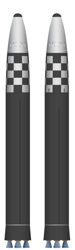 Diagramm von Hwasong-17
Links: 24. März 2022, gestartete Version
Rechts: 17. November 2022, gestartete Version
Autor: Geoarchive
Lizenz: CC BY-SA 4.0