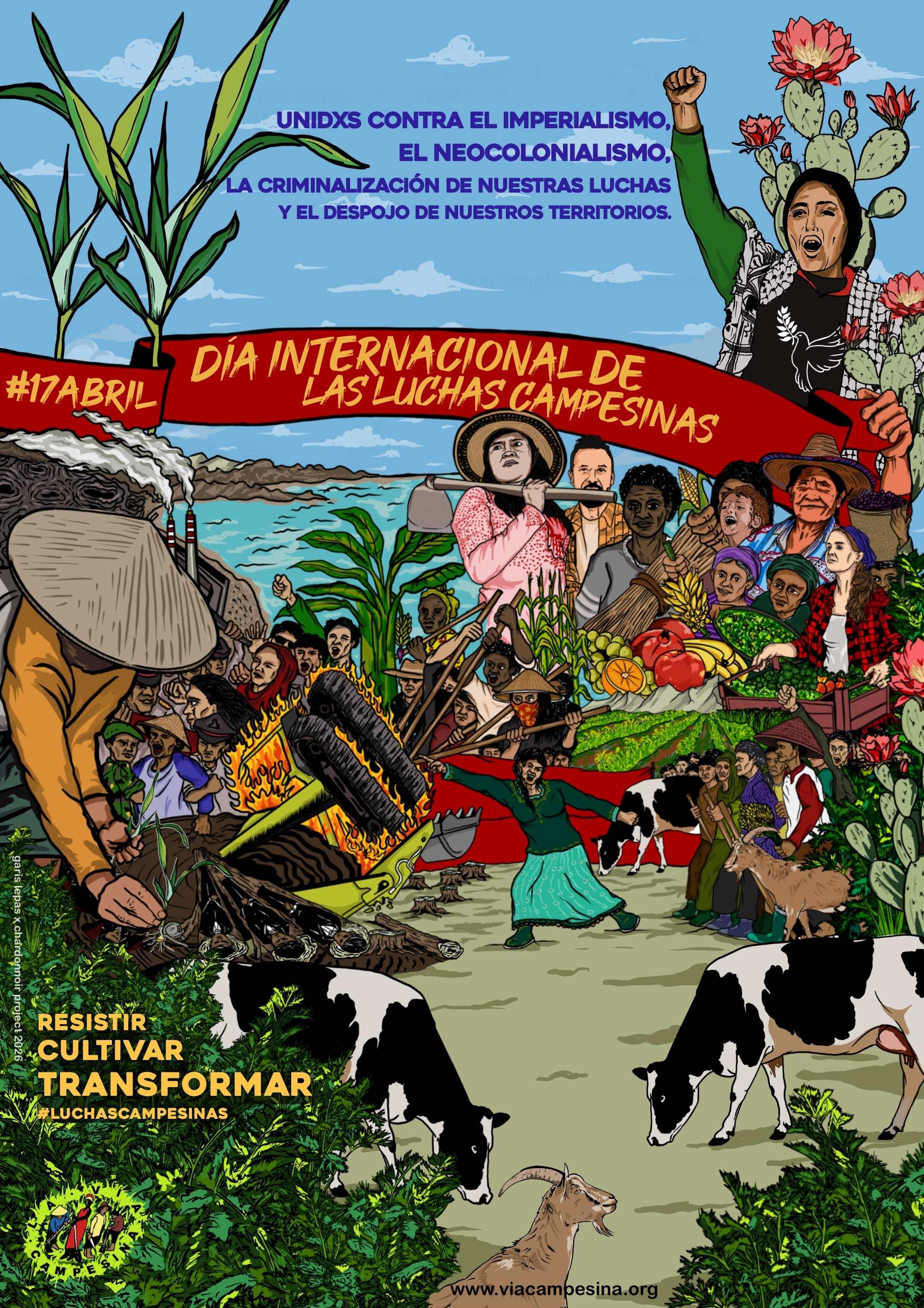 𝗘𝗦 | 🌎🌽👩🏿‍🌾 #17Abril2026 Día Internacional de las Luchas Campesina
📢 Nos movilizamos para conmemorar los 30 años de la Masacre de Eldorado do Carajás, cuando en 1996, 21 campesinxs sin tierra fueron asesinadxs por la Policía Militar en Brasil mientras ocupaban tierras como acción legítima1 dentro de la lucha por la reforma agraria. Durante 30 años hemos mantenido este día de acción frente a la violencia que persiste en nuestros territorios.
➡️ https://viacampesina.org/es/17abril-unidxs-contra-el-imperialismo-el-neocolonialismo-la-criminalizacion-de-nuestras-luchas-y-el-despojo-de-nuestros-territorios

#17Abril #LuchasCampesinas #LaViaCampesina #ViaCampesina