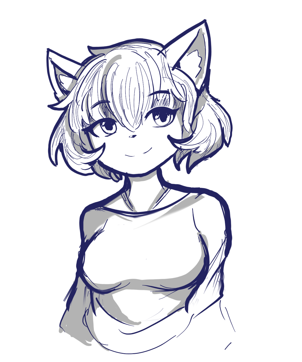 fox girl that seemingly looks like Emily, sketched on android tablet