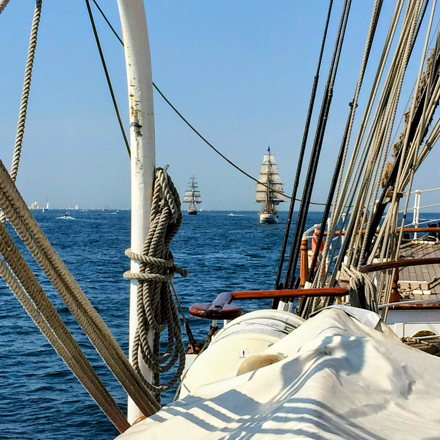 Fêtes maritimes de Brest. À bord du Belem. Vieux gréements.