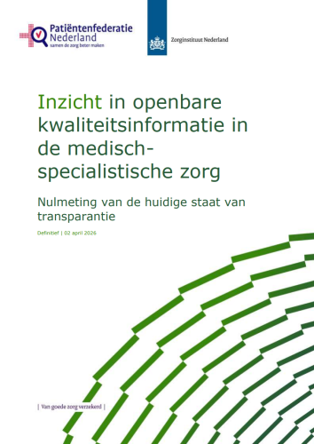 Inzicht in openbare kwaliteitsinformatie in de medischspecialistische zorg