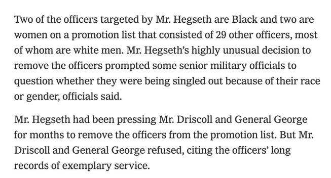 Hegseth actions