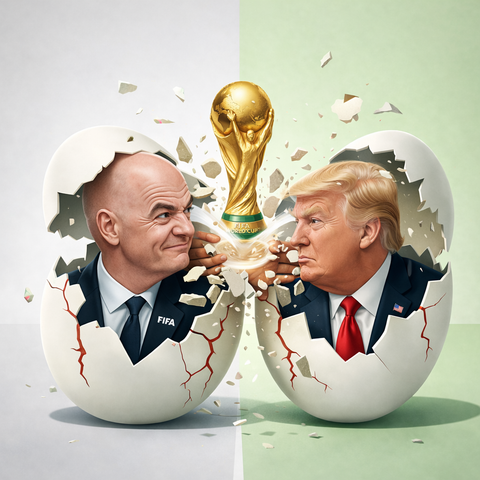 Also, bei uns gibt es zu Ostern die Tradition des Eierklopfens: Zwei Personen halten je ein hart gekochtes Ei, schlagen die Spitzen gegeneinander, und wessen Ei zerbricht, hat verloren. Und ich würde ja nur zu gerne ...
#Trump #Infantino #Ostern #Eierklopfen