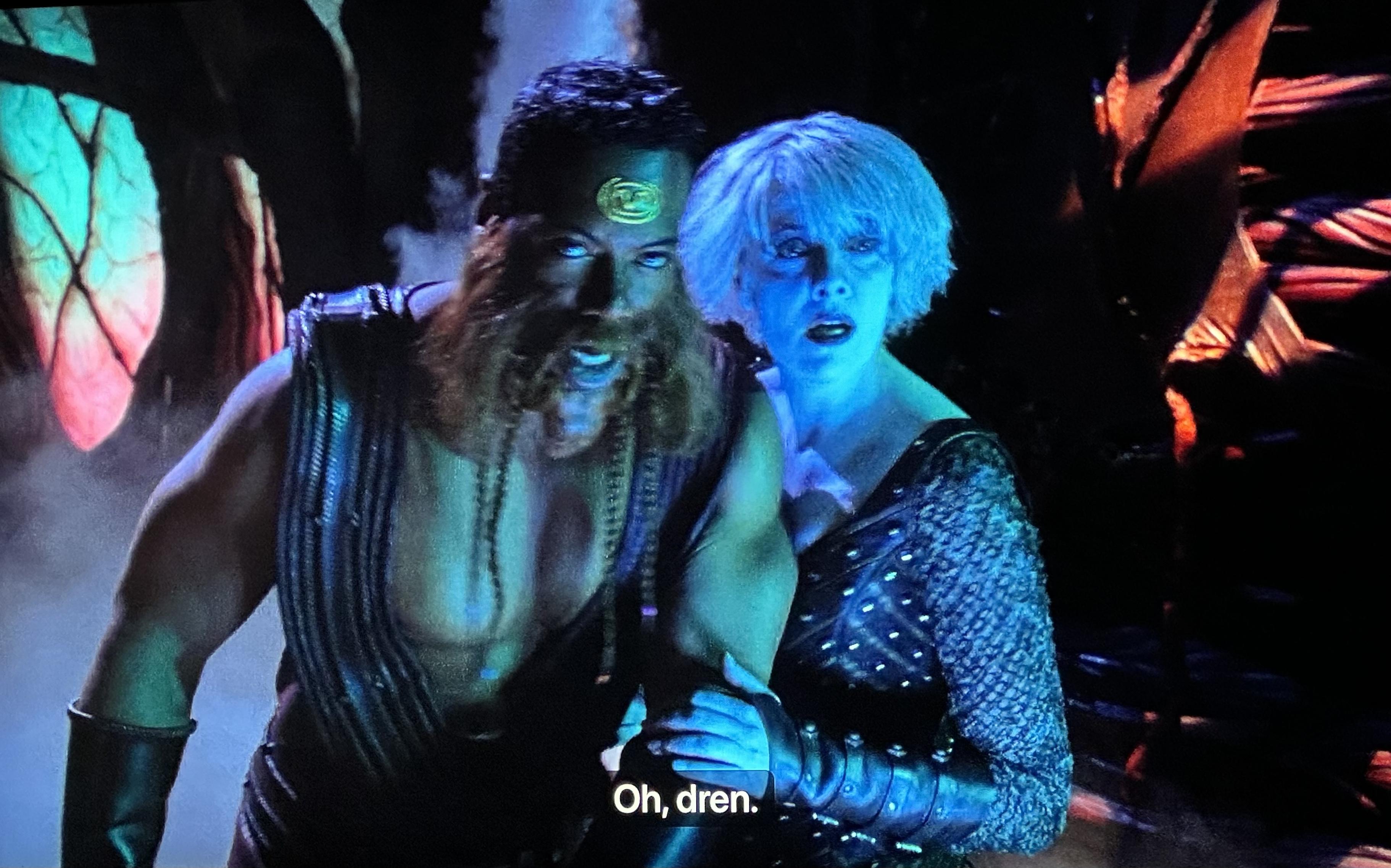 Teal’c and Carter as characters in Farscape.