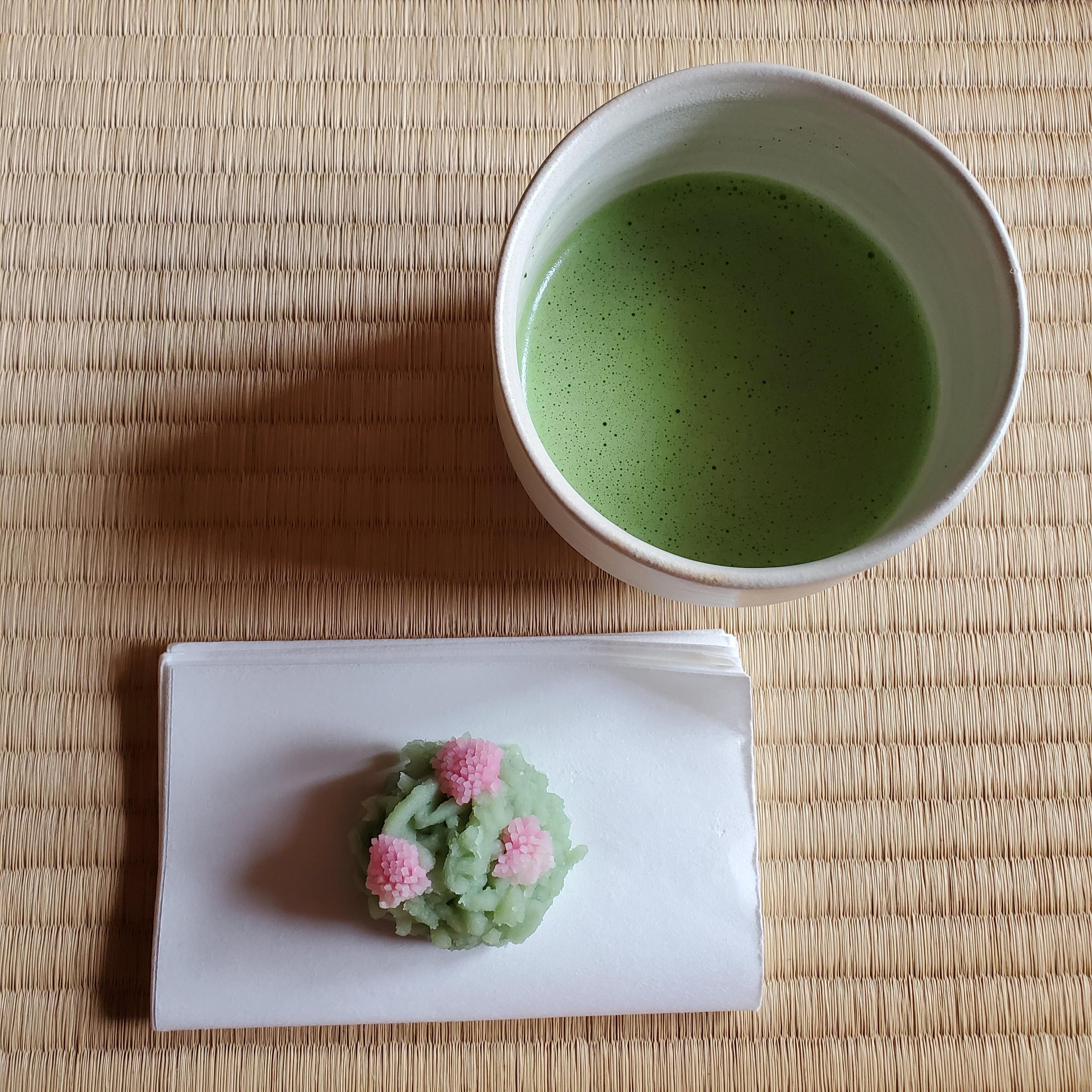 'Tsutsuji kinton' is a colourful looking sweet that mimics a miniature azalea bush. Kinton are made from a type of yam (the soft dough coloured and shredded, and carefully placed around a sweet bean jam filling).