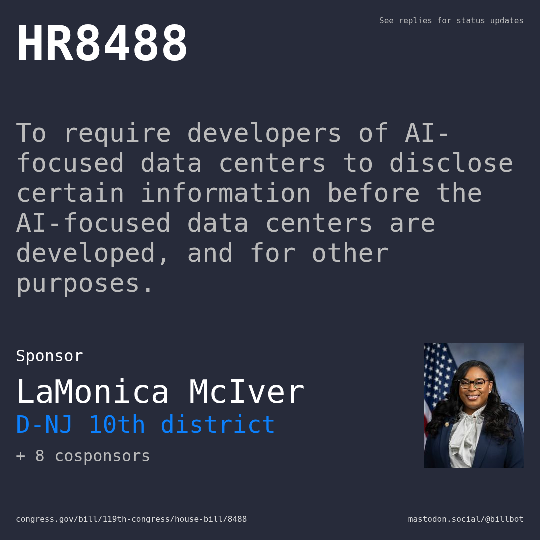 Description of HR8488, and a depiction of its sponsor, LaMonica McIver.