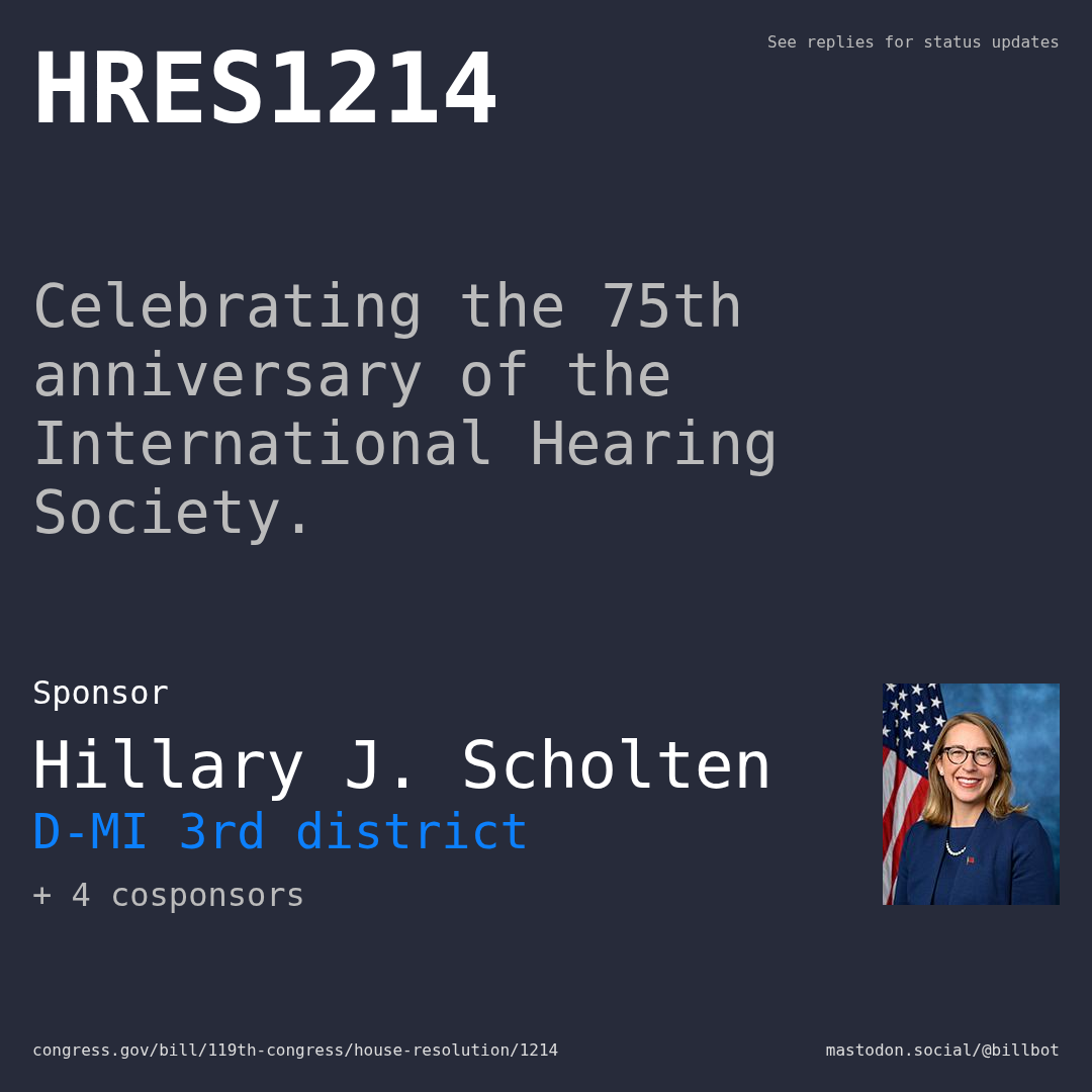 Description of HRES1214, and a depiction of its sponsor, Hillary J. Scholten.